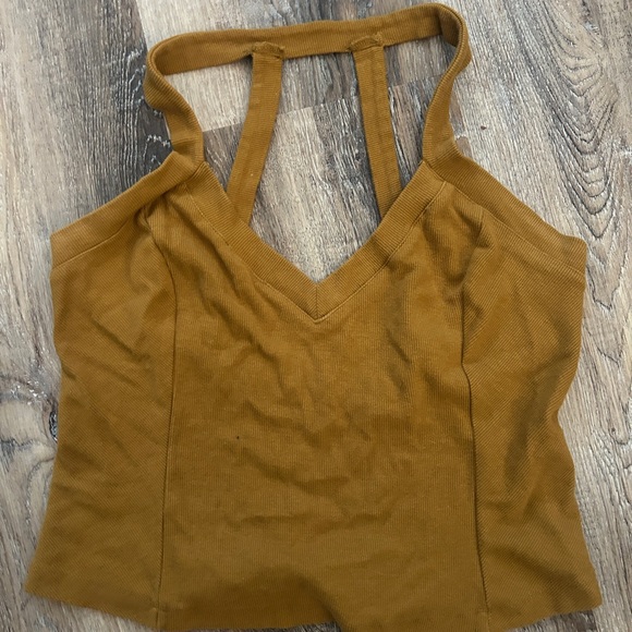 Anthropologie V-Neck Sweater two piece set in deep Mustard - Picture 2 of 3